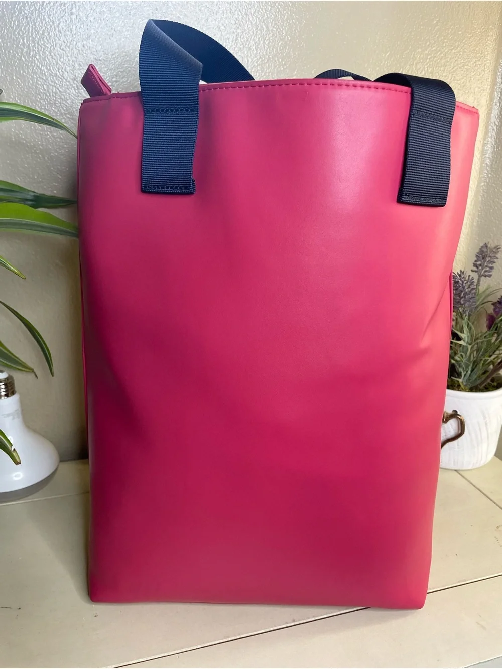 Tommy Jeans Bright Pink Tote with blue Handles